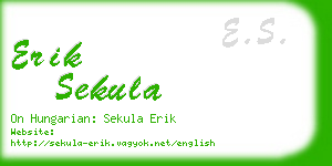 erik sekula business card